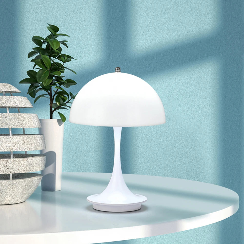 LED Mushroom Small Table Lamp Portable USB Charging Dimmable Flower Bud Lamp Bedroom Bedside Lamp