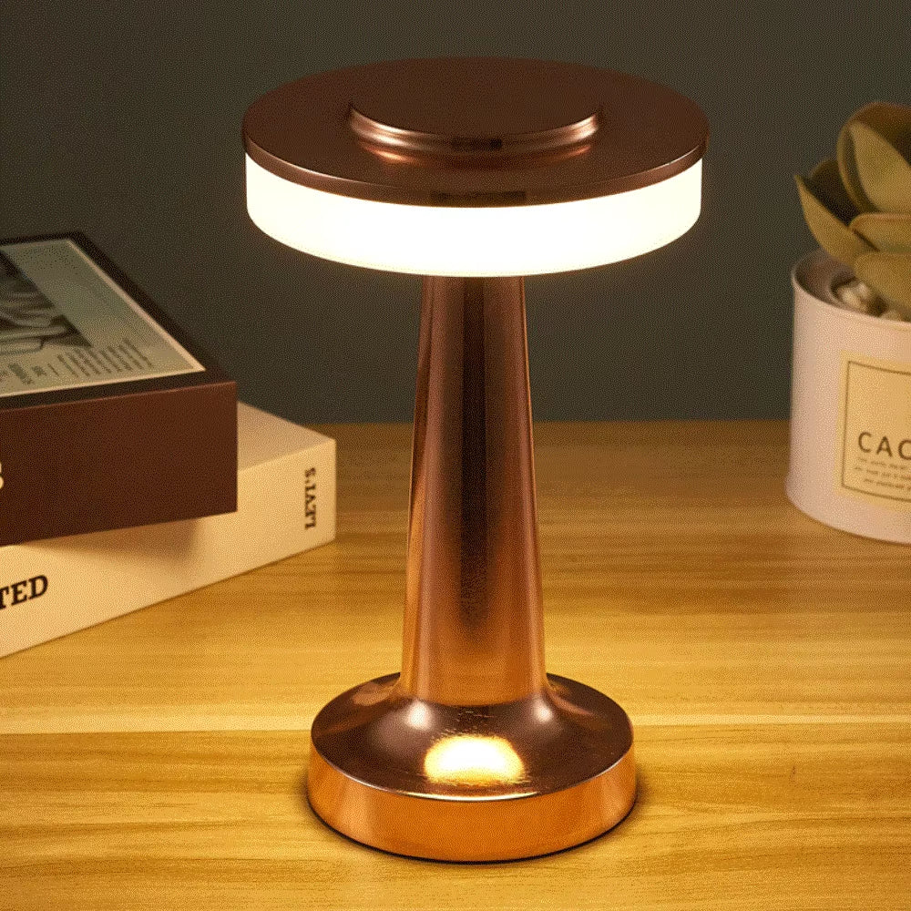 LED Table Lamp Touch Sensor Rechargeable Desktop Night Light Wireless Reading Lamp for Restaurant Hotel Bar Bedroom Decor Light