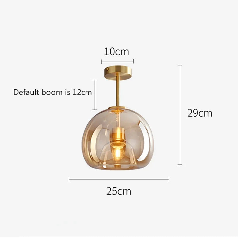 Modern Ceiling Lighting Minimalist Nordic Texture LED Glass Ceiling Lamp Aisle Corridor Lamp Creative Living Room Lights E27